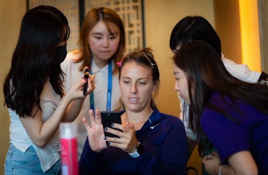 October 21, 2019, Zhuhai, CHINA: Andreja Klepac of Slovenia in the style lounge ahead of the Players