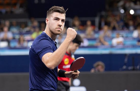 Tischtennis Europameisterschaften Darko Jorgic (Slowenien) im Finale des Männer-Wettbewerbs gegen Dang Qui (Deutschland)