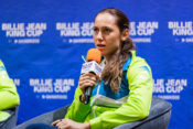 Press conference of Billie Jean King Cup, Slovenia vs China