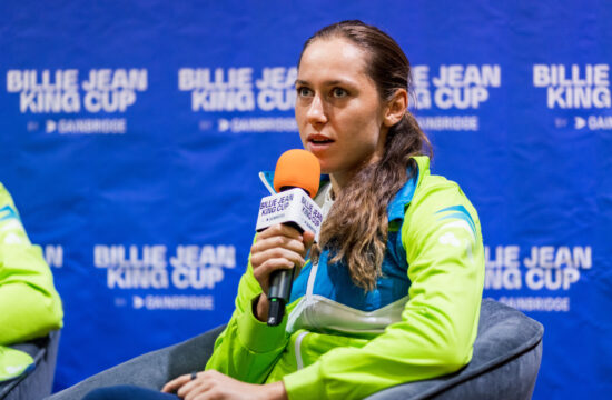 Press conference of Billie Jean King Cup, Slovenia vs China