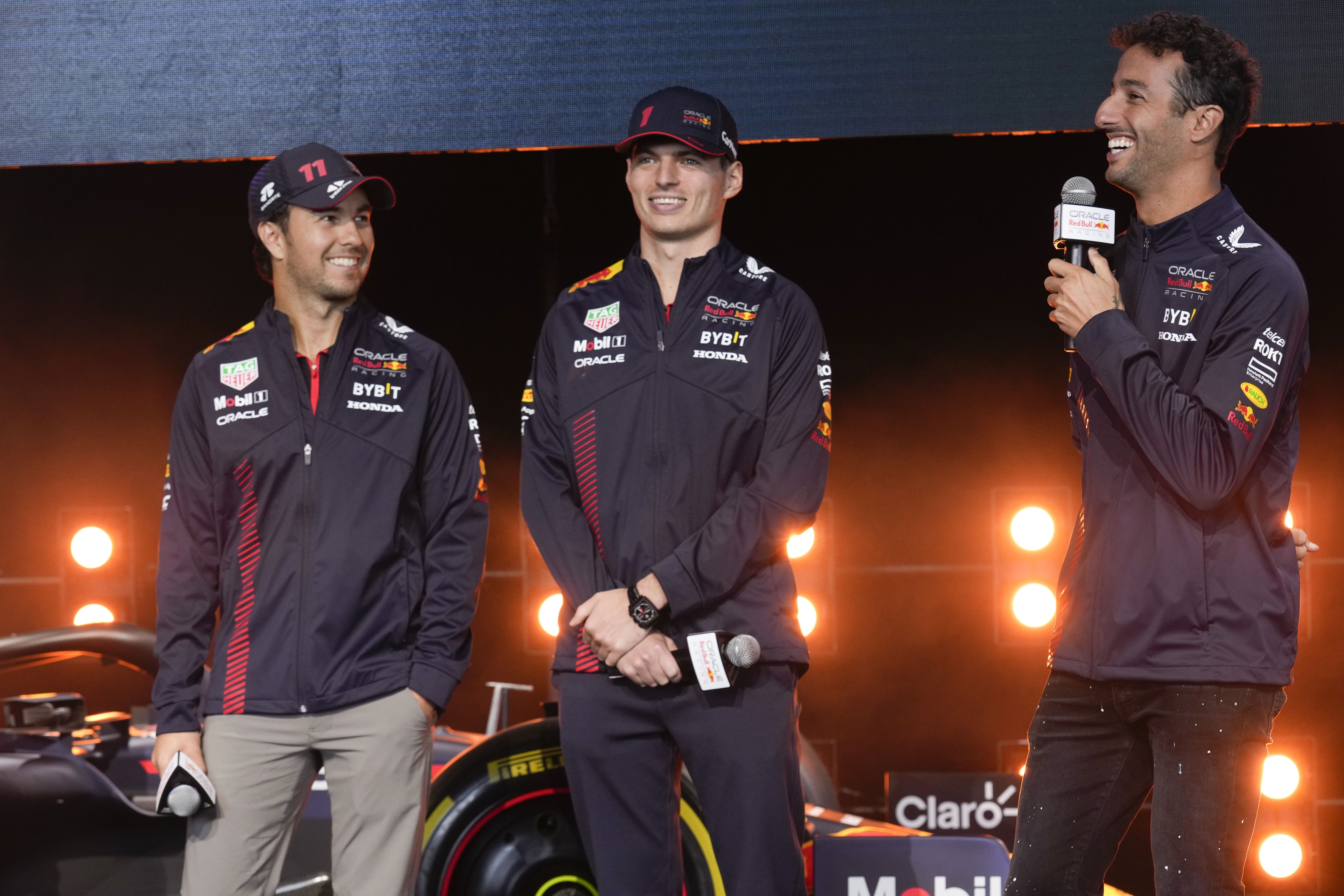 Sergio Perez, Max Verstappen, Daniel Ricciardo