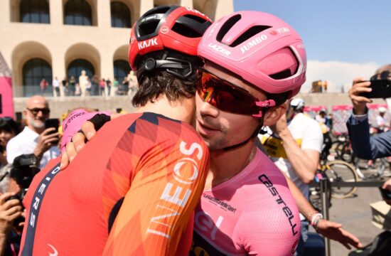 Geraint Thomas in Primož Roglič.