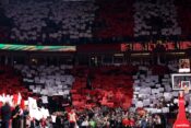 CRVENA ZVEZDA vs FC Barcelona, Barca SUPPORTERS basketball Crvena zvezda vs FC Barcelona Euroleague Stark Belgradske are