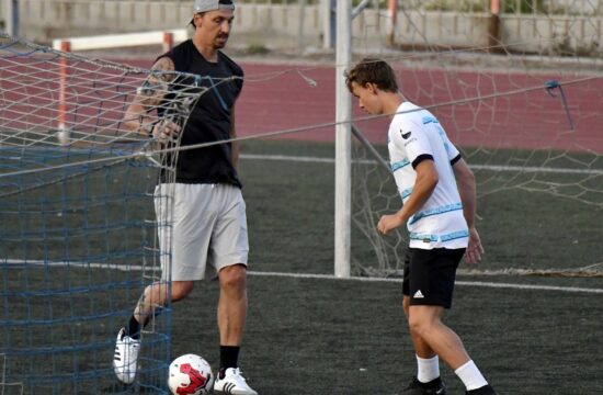 *EXCLUSIVE* The Swedish Maverick Zlatan Ibrahimovic who announced his retirement from football aged 41 seems to be showing off his skills out in Mykonos, Greece.