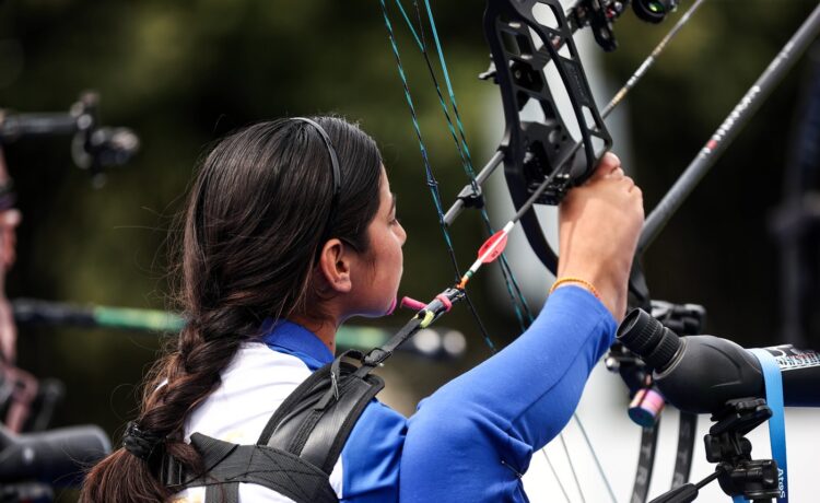 2024 Paris Paralympic Games - Archery, Invalides, Paris 29/8/2024 Women™s Individual Compound Open Ranking Round India™s