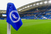 Brighton & Hove Albion v Fulham, Brighton, UK - 29 Oct 2023 The corner flag ready for the Premier League Match between B