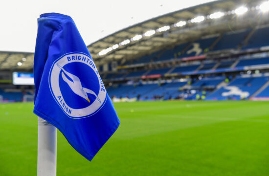 Brighton & Hove Albion v Fulham, Brighton, UK - 29 Oct 2023 The corner flag ready for the Premier League Match between B