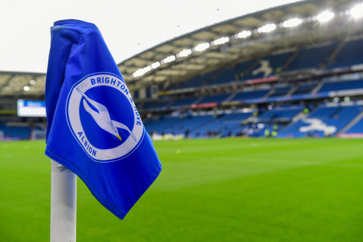 Brighton & Hove Albion v Fulham, Brighton, UK - 29 Oct 2023 The corner flag ready for the Premier League Match between B