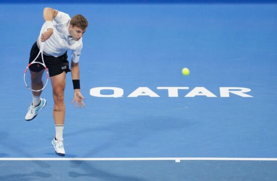 Hamad Medjedovic of Serbia during the 2025 Qatar ExxonMobil Open, ATP 500 Tennis open on 18 February 2025 in Doha, Qatar
