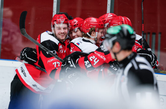 quarter-final of AHL ice-hockey match between SIJ Acroni Jesenice and Cortina Hafro