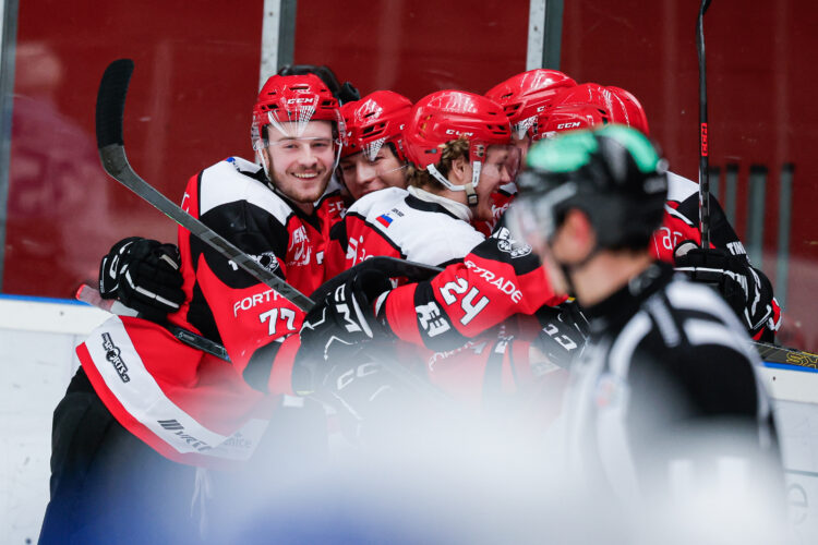 quarter-final of AHL ice-hockey match between SIJ Acroni Jesenice and Cortina Hafro