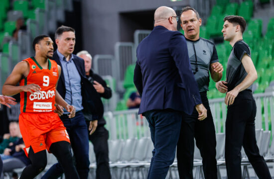 semi-final of OTP Bank League 2024/2025 basketball match between Cedevita Olimpija and Terme Olimia Podcetrtek