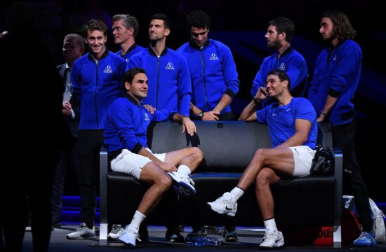 Tennis : Roger Federer, tire sa réverence en larmes, lors de Laver Cup à l'O2 arena de Londres