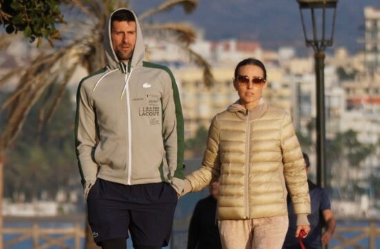 *EXCLUSIVE* Novak Djokovic and his wife Jelena pack on the PDA as they are seen kissing on Marbella Beach