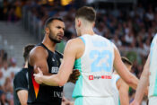 Friendly basketball match between Slovenia and Germany in Arena Stozice, Ljubljana