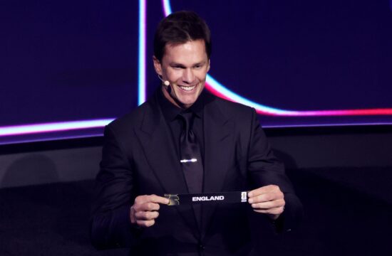 File photo dated 05-12-2025 of Tom Brady draws England from pot 1. England will open their World Cup campaign against Croatia in the air-conditioned comfort of the AT&T Stadium in Dallas. Issue date: Saturday December 6, 2025.
