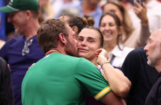 Aryna Sabalenka (Blr) with her boyfriend Georgios Frangulis after defeated Jessica Pegula (USA) in the women’s final at
