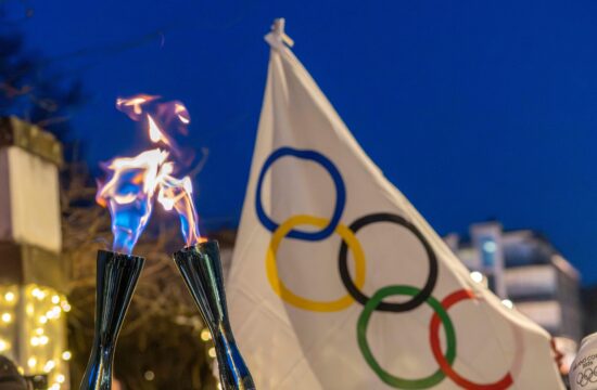 Abano Terme, Italy, January 20, 2026 - The Olympic Flame of Milano Cortina 2026 passes through the city during the official torch relay ahead of the 2026 Winter Olympic Games. Credits: Martina Dal Piano/Alamy Live News