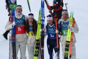Eric Perrot, Quentin Fillon Maillet, Lou Jeanmonnot, Julia Simon