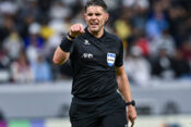AFC CHAMPIONS LEAGUE ELITE, AL GHARAFA SC (QTR) v AL NASSR FC (KSA) Referee Shaun Evans from Australia gestures during t