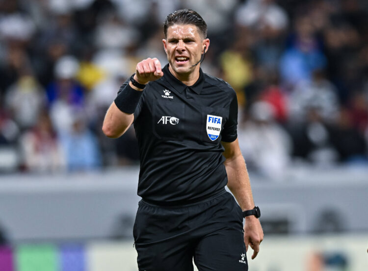 AFC CHAMPIONS LEAGUE ELITE, AL GHARAFA SC (QTR) v AL NASSR FC (KSA) Referee Shaun Evans from Australia gestures during t